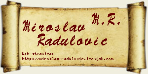 Miroslav Radulović vizit kartica